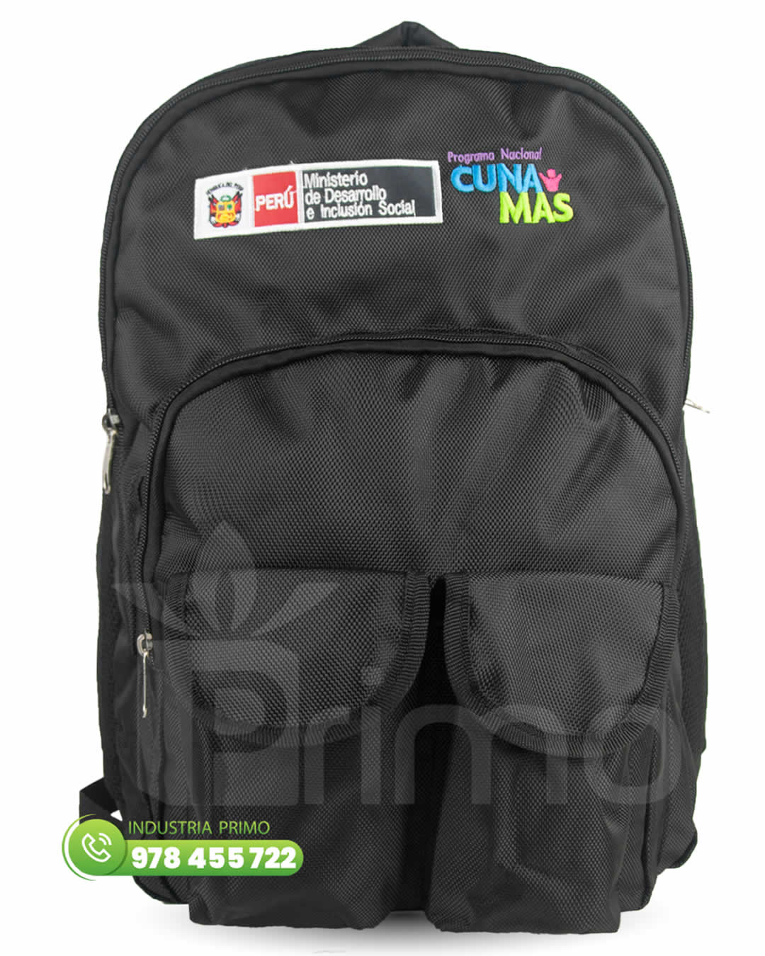 Mochila Institucional Negra Cuna Más